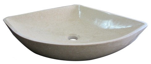 Triangular natural stone beige bathroom vessel basin SP170