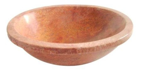 Round natural stone brown bathroom vessel basin SP177B