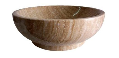 Round natural stone beige bathroom vessel basin SP182