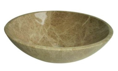 Round natural stone beige bathroom vessel basin SP203