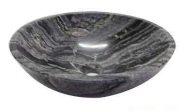 Round natural stone grey bathroom vessel basin SP209