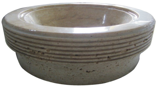 Round natural stone beige bathroom vessel basin SP255