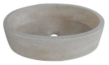 Round natural stone beige bathroom vessel basin SP281