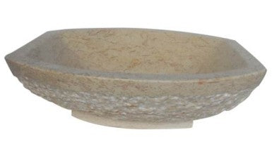 Boat natural stone beige bathroom vessel basin SP406