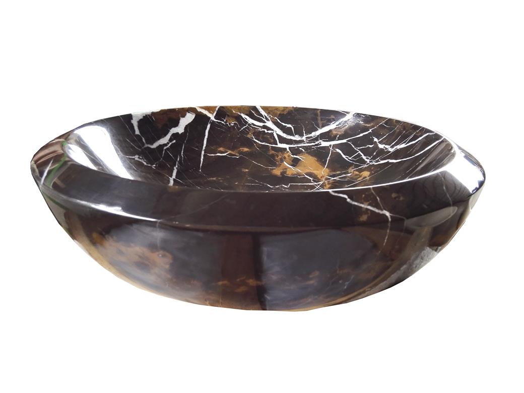 Oval natural stone brown bathroom vessel basin SP517