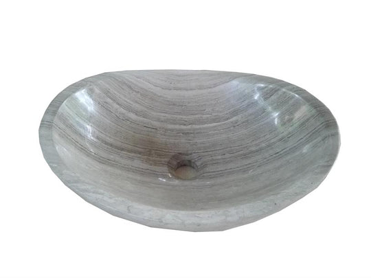 Oval natural stone grey bathroom vessel basin SP519