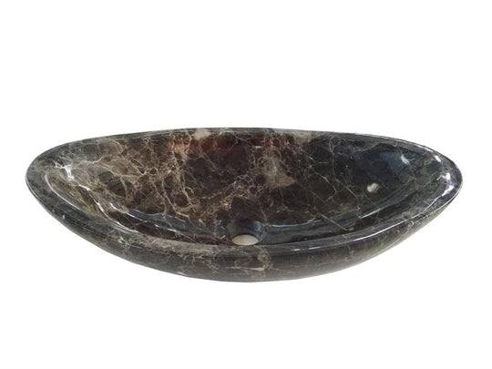 Boat natural stone black bathroom vessel basin SP521