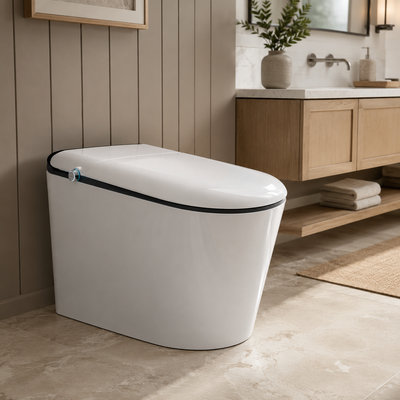 Black self-cleaning smart toilet with auto flush — SANIKB U2