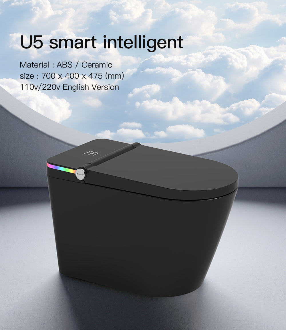 SANIKB Intelligent Smart Toilet with High-End Tankless Design and Bidet Functions - Model U5