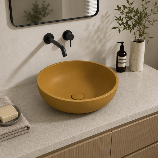 Deep Round Concrete Vessel Basin C0051