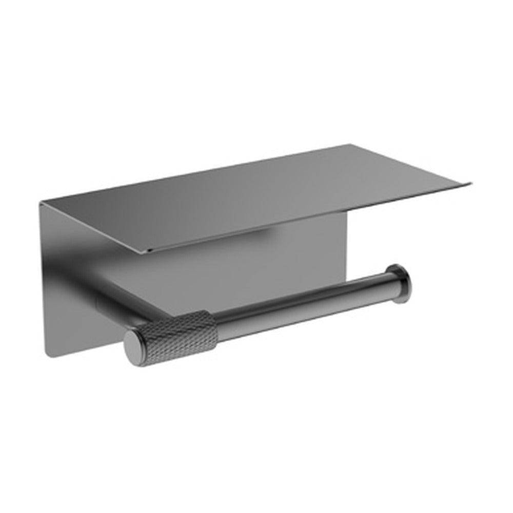 Gun Grey toilet paper holder with shelf — SANIKB bathroom hardware