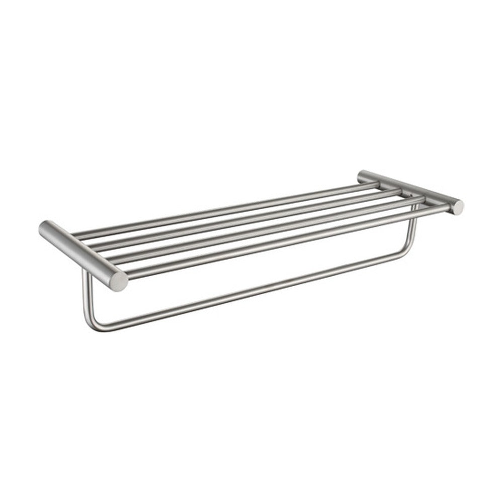 Brushed Nickel towel rack with bar — SANIKB bathroom hardware