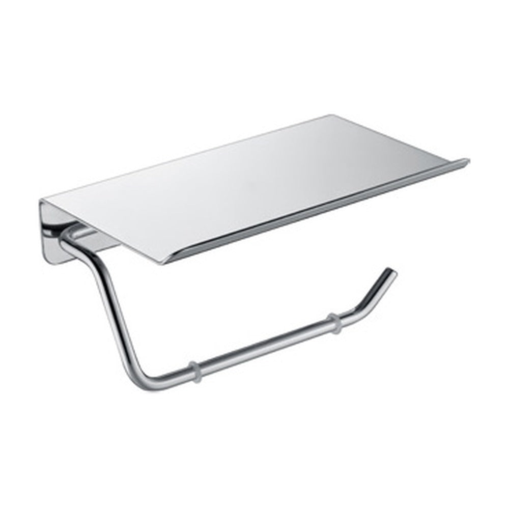 Brushed Nickel toilet paper holder with shelf — SANIKB bathroom hardware