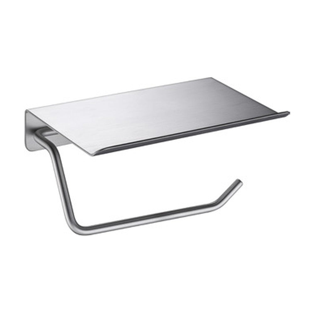Brushed Nickel toilet paper holder with shelf — SANIKB bathroom hardware