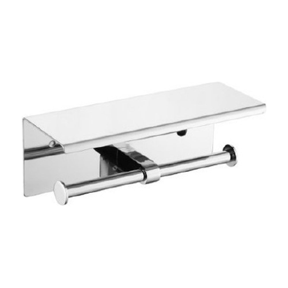 Brushed Nickel toilet paper holder with shelf — SANIKB bathroom hardware