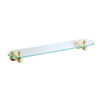 Wall-Mounted Polished Gold Glass Shelf