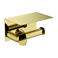 Polished Gold Toilet Paper Holder with Shelf