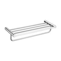 Wall-Mounted Chrome Towel Rack with Bar