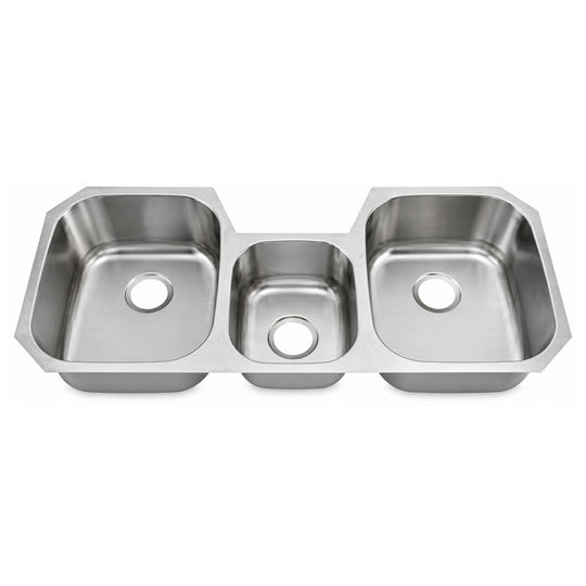 SANIKB 11853A — 46-3/4" Triple Bowl Undermount Sink, Two 15-3/4" Plus One 10-7/8"