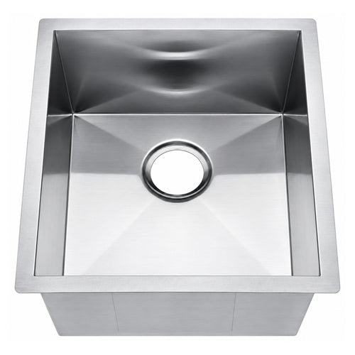 SANIKB 17199R-T — 93-Degree Sharp-Edge Undermount Single Bowl Sink 17-1/4 x 19-5/6