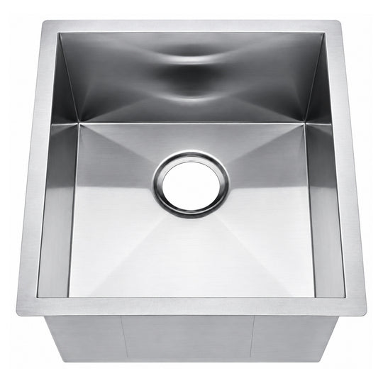 SANIKB 17199R-T — 93-Degree Sharp-Edge Undermount Single Bowl Sink 17-1/4 x 19-5/6