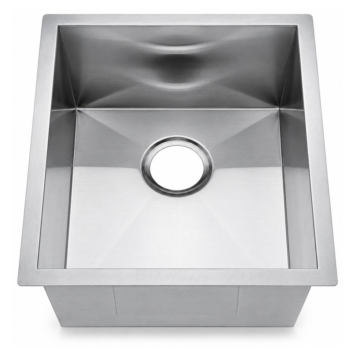 SANIKB 17199S — Narrow 17x19 Zero-Radius Undermount Single Bowl Kitchen Sink, 16G