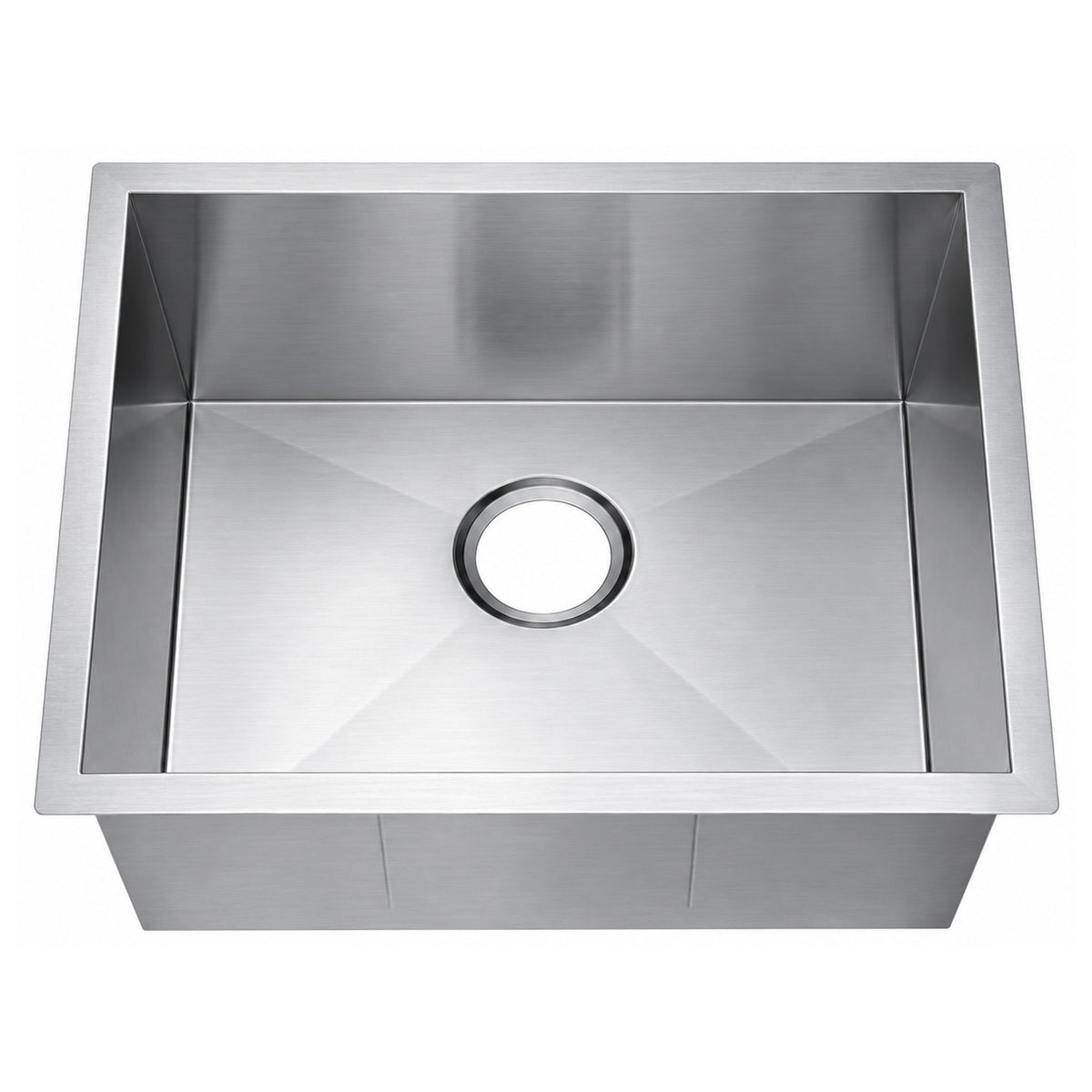 SANIKB 22189R-T — 93-Degree Sharp Edge Single Bowl Undermount Stainless Steel Sink 22.5x