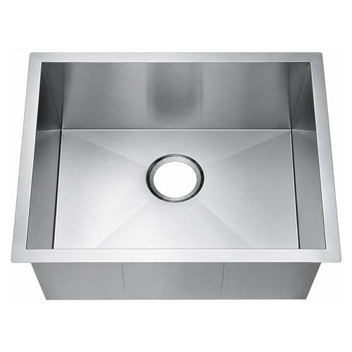 SANIKB 22189R-T — 93-Degree Sharp Edge Single Bowl Undermount Stainless Steel Sink 22.5x18.5