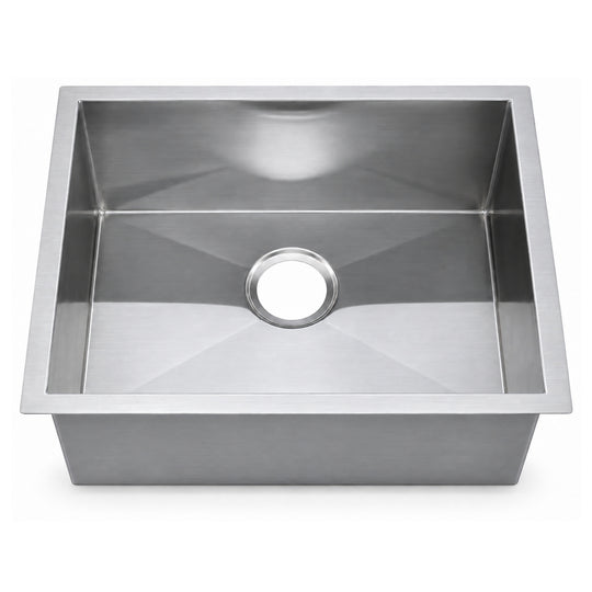 SANIKB 22189S — 22x18 Zero-Radius Undermount Single Bowl Kitchen Sink, 20x16 Basin
