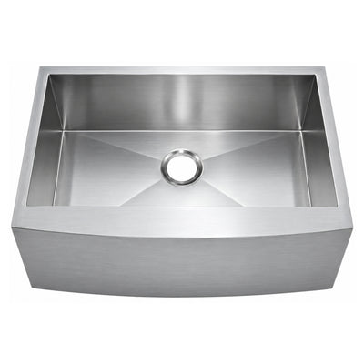 SANIKB 242010S — Compact 24-Inch Apron Front Farm Sink, 22x16 Zero-Radius Single Bowl