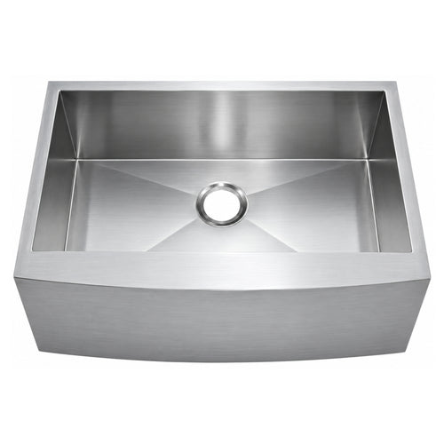 SANIKB 242010S — Compact 24-Inch Apron Front Farm Sink, 22x16 Zero-Radius Single Bowl