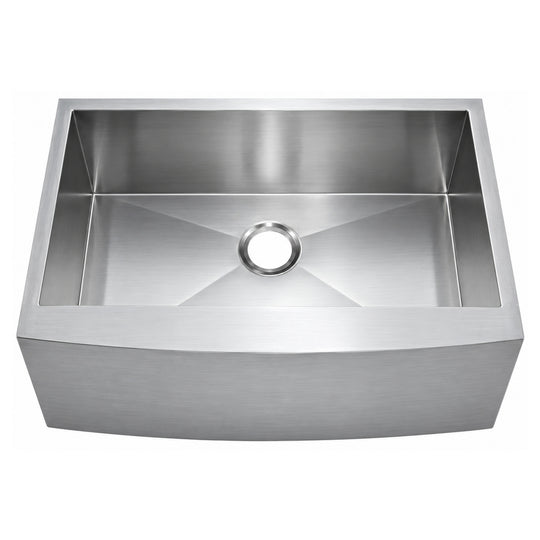 SANIKB 242010S — Compact 24-Inch Apron Front Farm Sink, 22x16 Zero-Radius Single Bowl