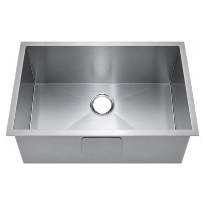 SANIKB 27189S — Wide 26-5/8 x 17-5/8 Zero-Radius Undermount Single Bowl Kitchen Sink