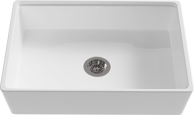 30 inch single bowl smooth apron fireclay farmhouse sink SN3020S
