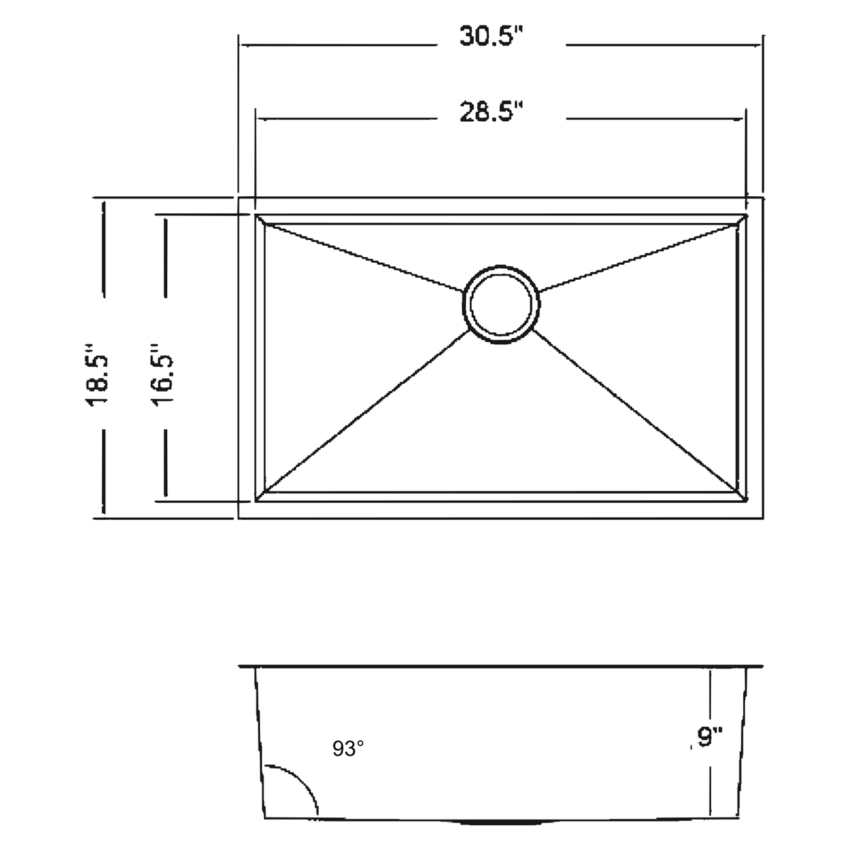 SANIKB 30189R-T dimension drawing