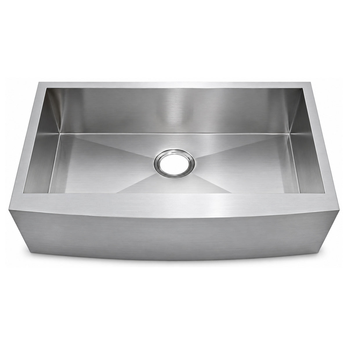 SANIKB 302010S — 30-Inch Zero-Radius Apron Farm Sink, 28x16 Single Bowl, 304 Steel