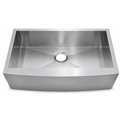 SANIKB 302010S — 30-Inch Zero-Radius Apron Farm Sink, 28x16 Single Bowl, 304 Steel