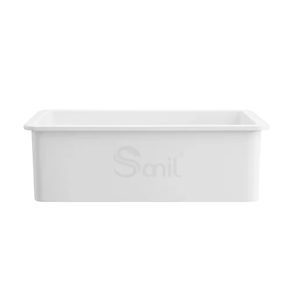 32 inch single bowl smooth fireclay farmhouse apron sink - SANIKB SN3219
