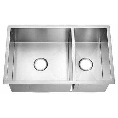 SANIKB 321910D-L — Drop-In Zero-Radius Kitchen Sink 32x19, 19-3/8 In + 9-2/3 In Bowls