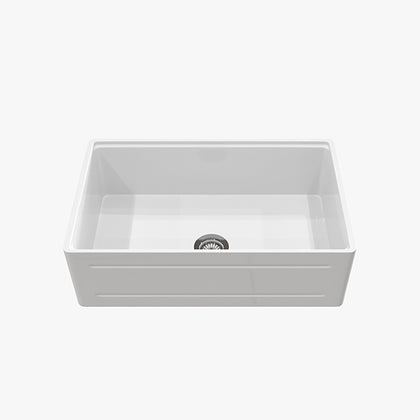 33 inch single bowl recessed workstation fireclay farmhouse sink - SANIKB SN102W3320