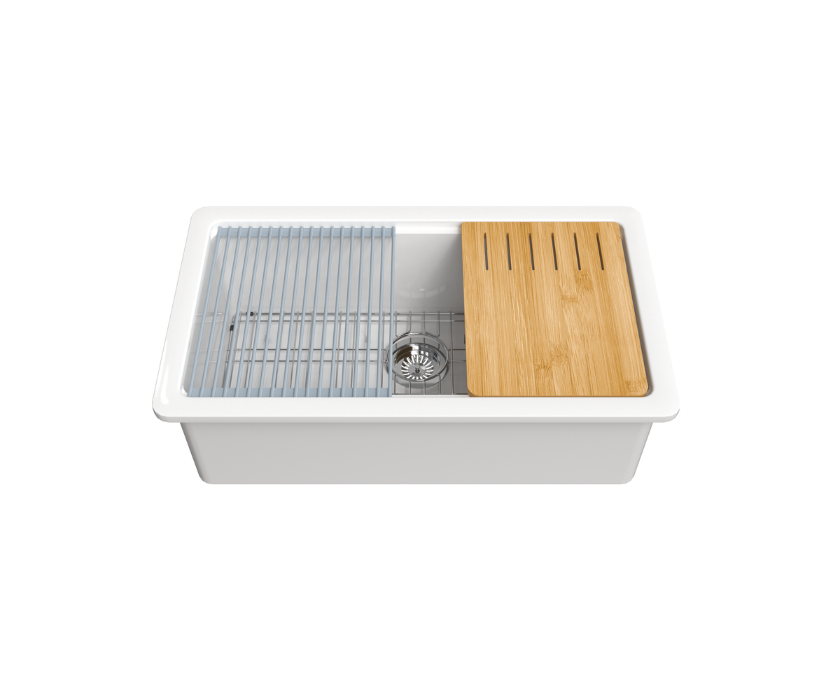SN3319S white fireclay sink angle