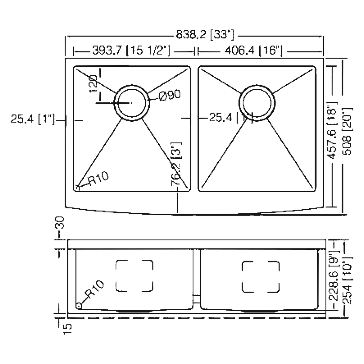 SANIKB 332010R dimension drawing