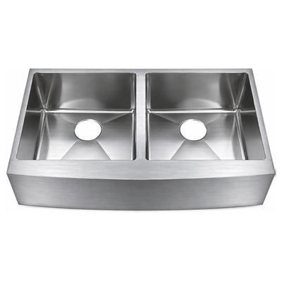 SANIKB 332010R — Single Bowl Apron Farmhouse Sink 33x20, 16-Gauge Lustrous Satin 332010