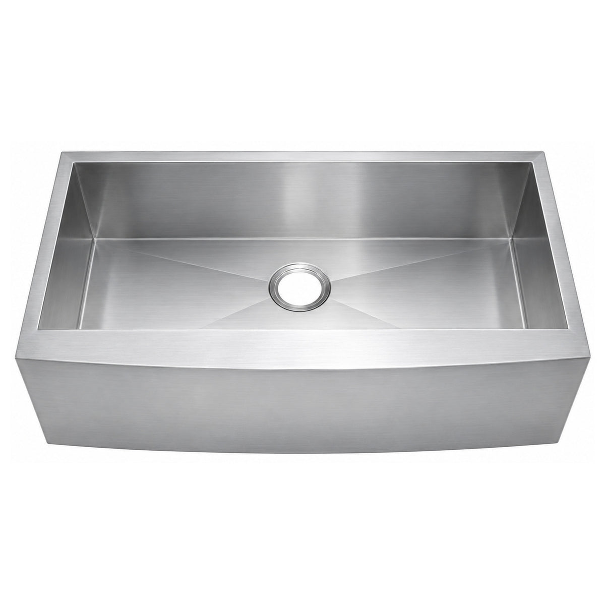 SANIKB 332010S — Lustrous Satin Zero-Radius Apron Farmhouse Sink 33x20, 10-Inch Deep