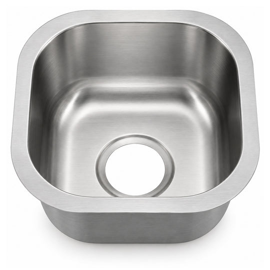 SANIKB 3333A — 13x13 Square Undermount Bar Sink, 11-3/8" Square Stainless Bowl