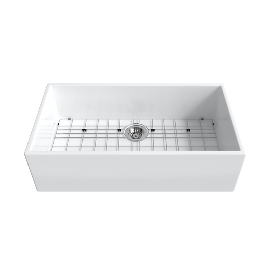 36 inch single bowl apron front fireclay farmhouse sink SNT3620