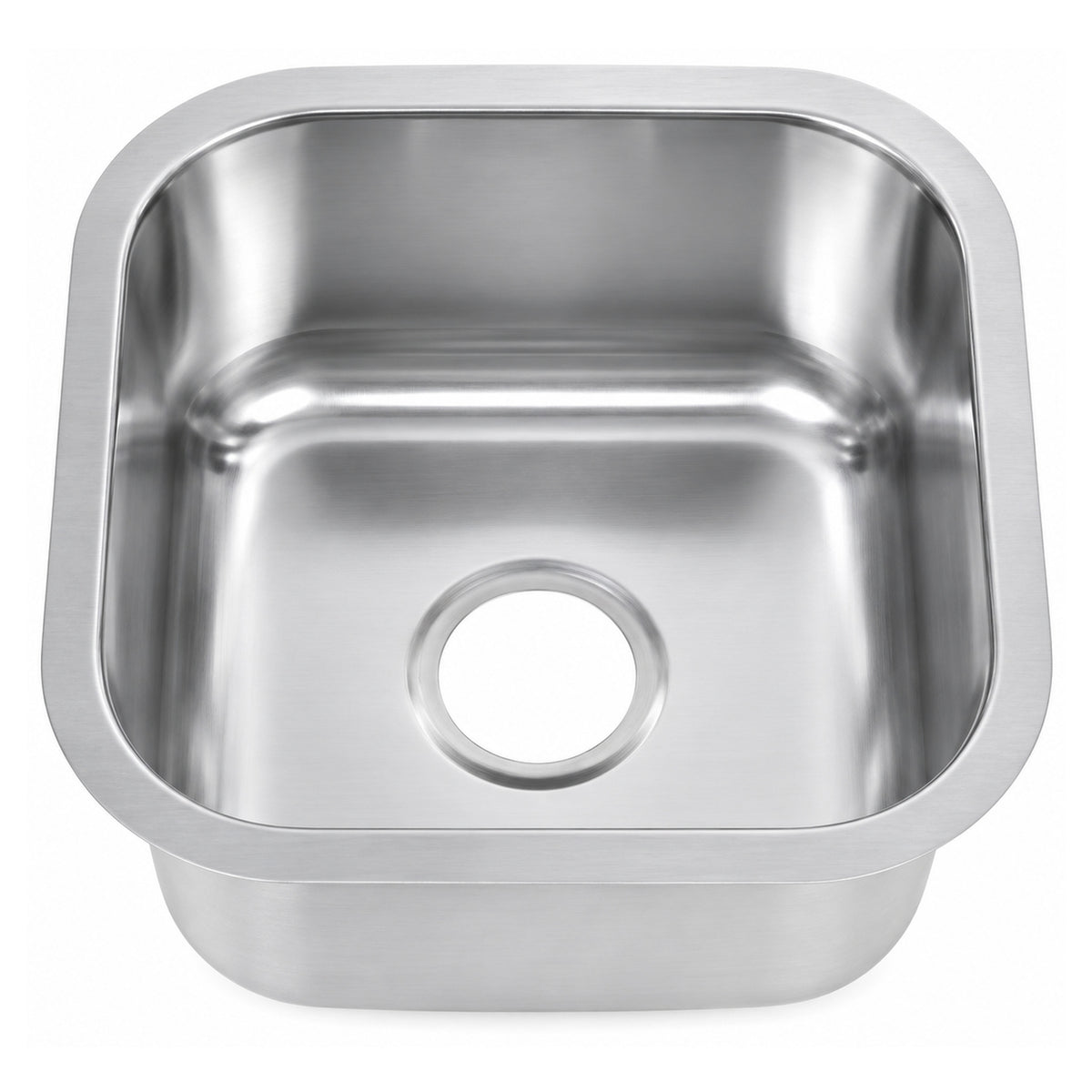 SANIKB 4040A — 16x16 Square Undermount Bar Sink, 14x14 Bowl, 3-1/2 In. Drain