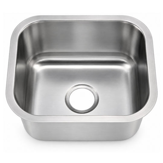 SANIKB 4640A — 18x16 Rectangular Undermount Bar & Prep Sink, 16x14 Bowl 304 Steel