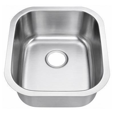 SANIKB 4738A — 15 x 18-1/2 Undermount Bar Sink, 13-Inch Wide Single Bowl