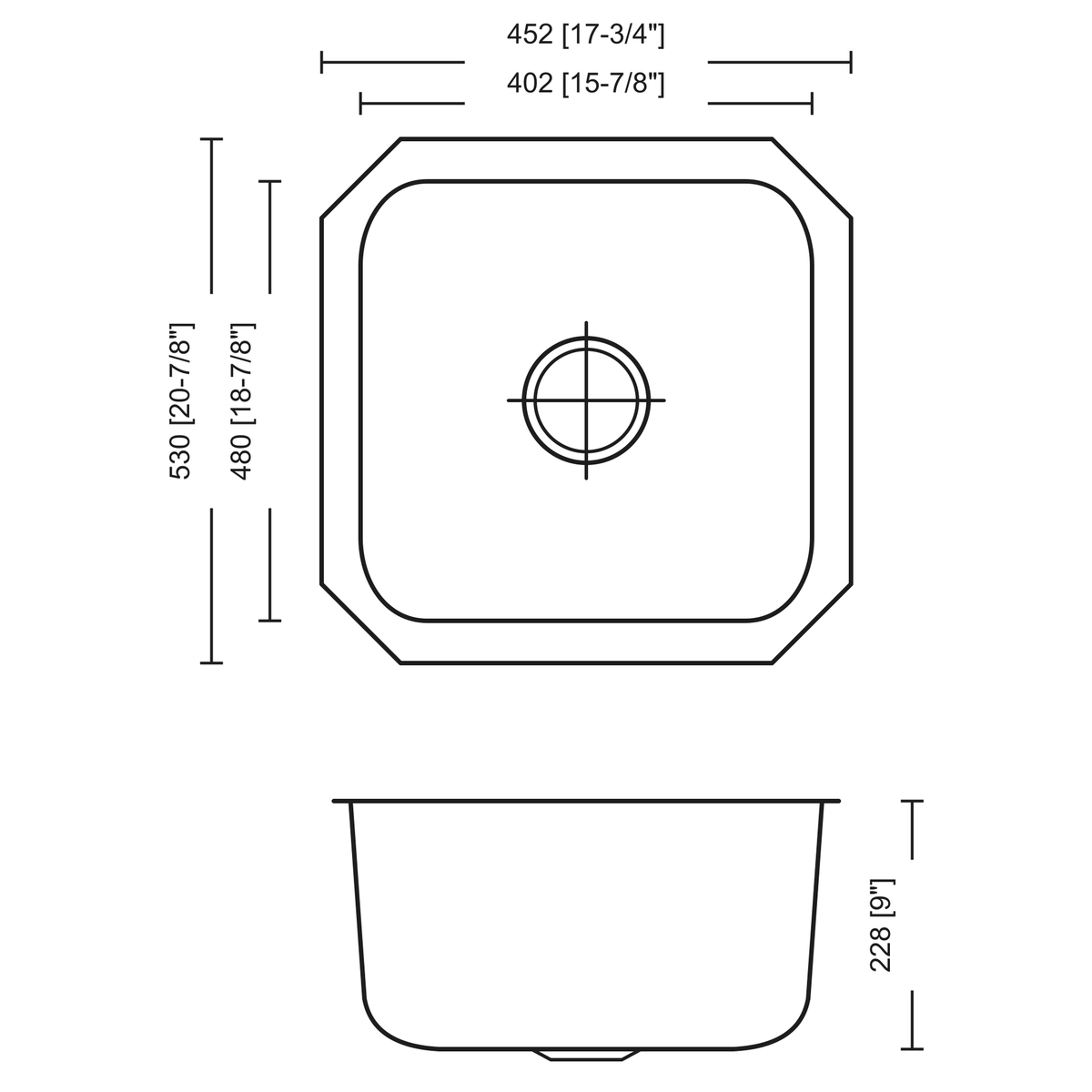 SANIKB 5245A dimension drawing